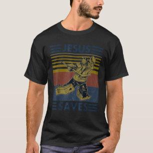 Funny Jesus Rette Hockey Religiöser Christlicher S T-Shirt