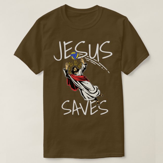 Funny Jesus Rette Volleyball Geschenk Print Volley T-Shirt (Design vorne)