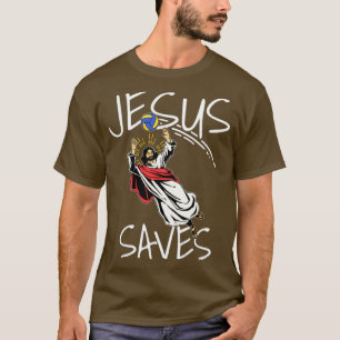 Funny Jesus Rette Volleyball Geschenk Print Volley T-Shirt