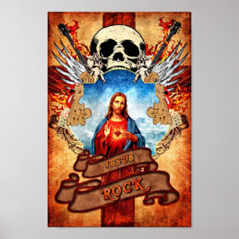 Funny Jesus Rock Poster