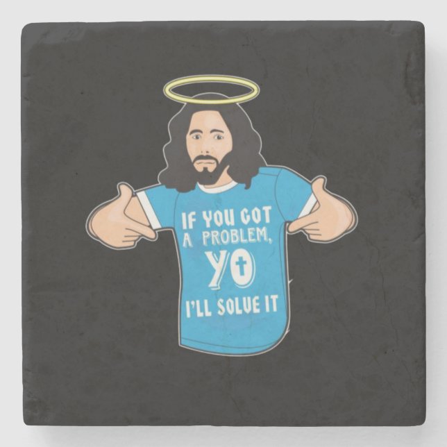 Funny Jesus Shirt Christlich Meme Yo werde ich es  Steinuntersetzer (Vorderseite)