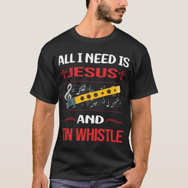 Funny Jesus Tin Whistle Flageolet T-Shirt (Vorderseite)