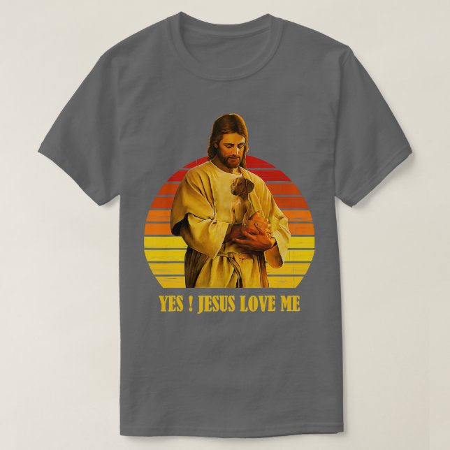 Funny Jesus trägt Dackel Hund T-Shirt (Design vorne)
