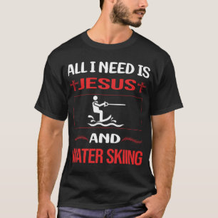 Funny Jesus Wasserski Skifahren Skifahren Skifahre T-Shirt