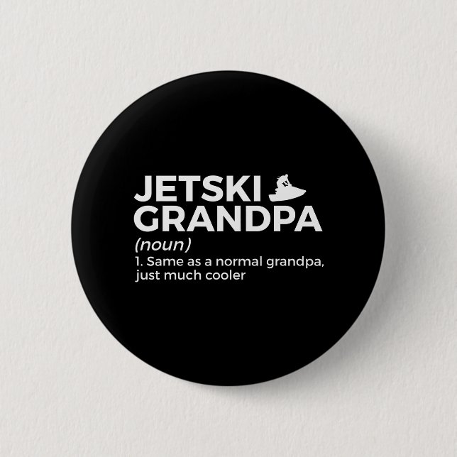Funny Jetski Grandpa Definition Jet Skiing Button (Vorderseite)