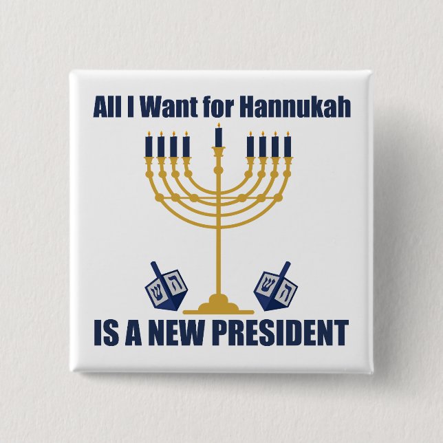 Funny Jewish Anti Trump Politisch Hanukkah Button (Vorderseite)