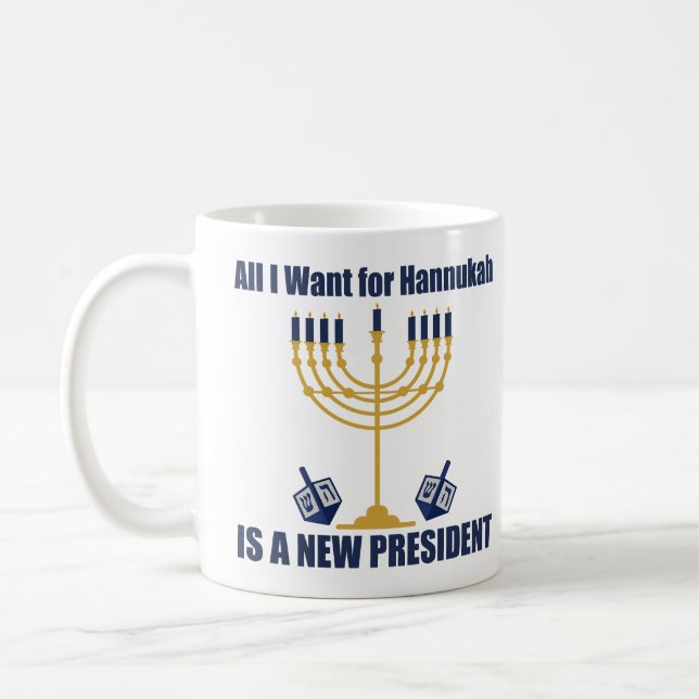 Funny Jewish Anti Trump Politisch Hanukkah Kaffeetasse (Links)