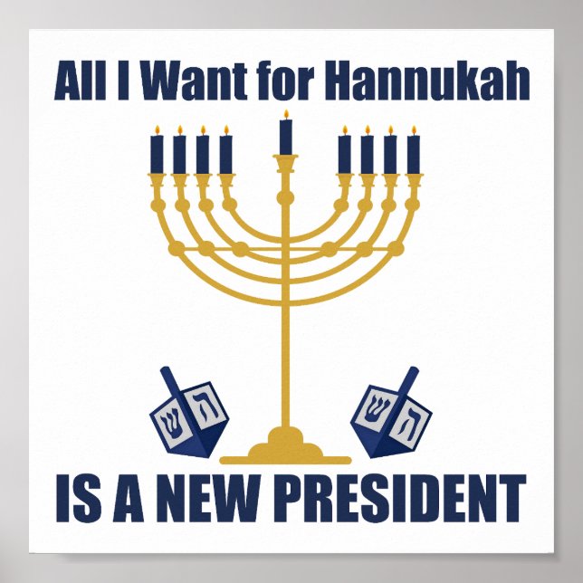 Funny Jewish Anti Trump Politisch Hanukkah Poster (Vorne)