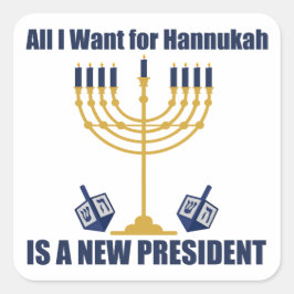 Funny Jewish Anti Trump Politisch Hanukkah Quadratischer Aufkleber