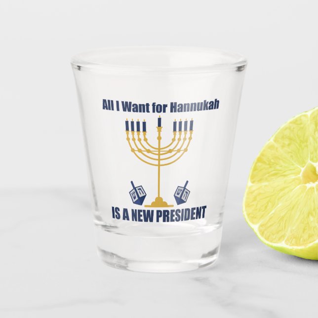 Funny Jewish Anti Trump Politisch Hanukkah Schnapsglas (Vorderseite)