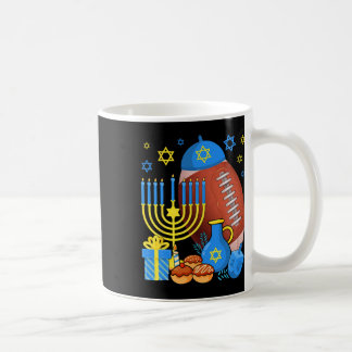 Funny Jewish Football Ball Menorah Happy Hanukkah Kaffeetasse