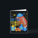 Funny Jewish Football Ball Menorah Happy Hanukkah Karte<br><div class="desc">Funny Jewish Football Ball Menorah Happy Hanukkah Chanukah</div>