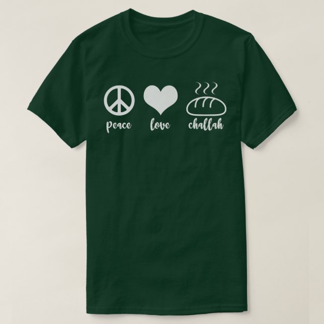 Funny Jewish Holiday Peace Liebe Challah Happy Han T-Shirt (Design vorne)