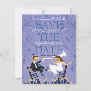 Funny Jewish Hora Chair Tanz - mit braunem Haar Save The Date