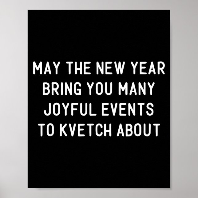 Funny Jewish New Year Rosh Hashh Yiddish Quote Say Poster (Vorne)