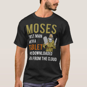 Funny Jewish Pessach Moses Tablet Data Cloud Comp T-Shirt