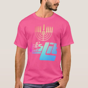 Funny Jewish s Hanukkah Menorah LASSE GET LIT T-Shirt
