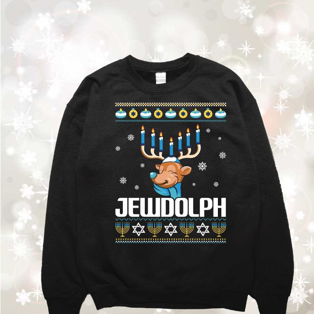 Funny Jewish Ugly Sweater Sweatshirt (Von Creator hochgeladen)