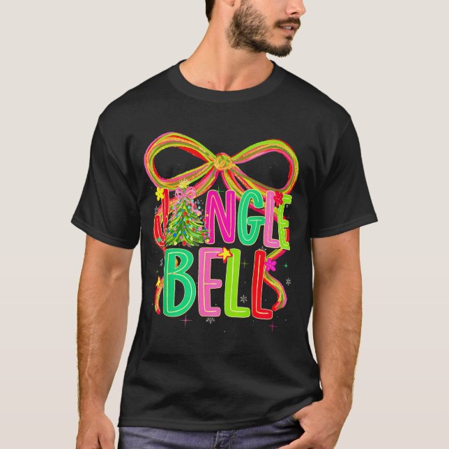 Funny Jingle Bells Coquette Bow Merry Christmas Gi T-Shirt (Vorderseite)