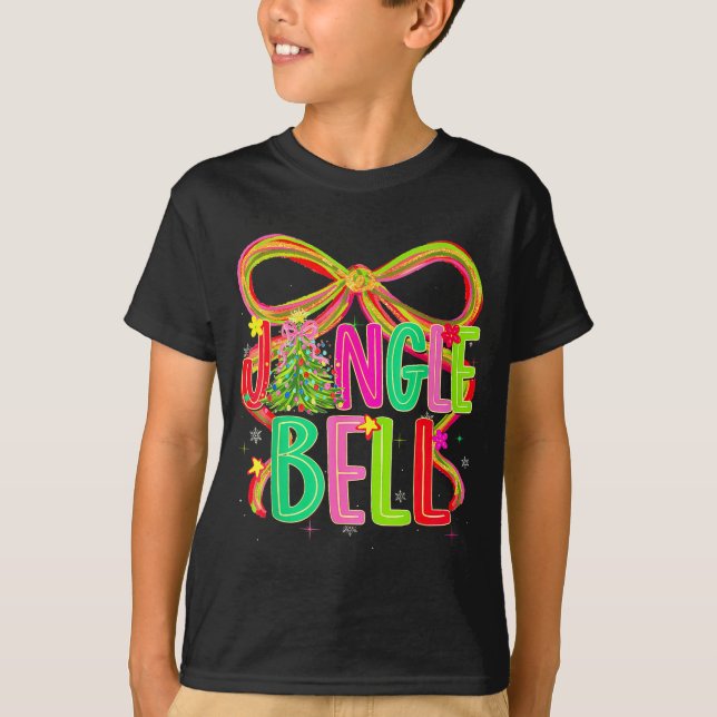 Funny Jingle Bells Coquette Bow Merry Christmas Gi T-Shirt (Vorderseite)