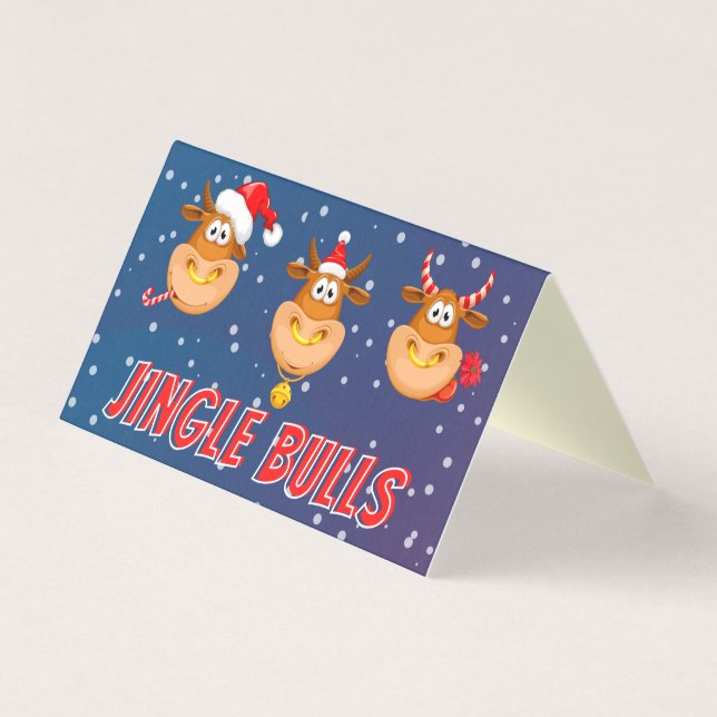 Funny Jingle Bulls 25 Pack Weihnachtskarten (Vorderseite)