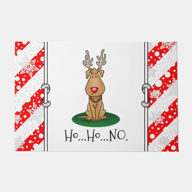 Funny Jingle This Red Nose Rentier Hund Niedlich Fußmatte (Vorderseite)