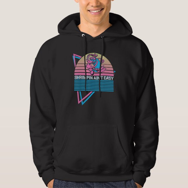 Funny Jiu Jitsu BJJ Retro Shrimpin Ain't Easy Hoodie (Vorderseite)