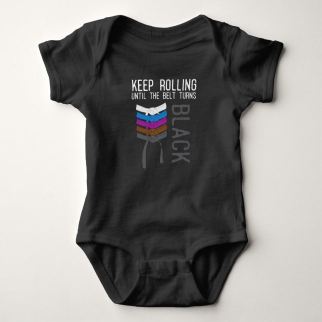 Funny Jiu Jitsu Black Belt Motivation Baby Strampler (Vorderseite)