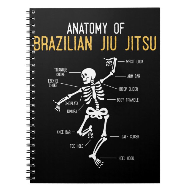 Funny Jiu Jitsu Fighter Anatomy BJJ Training Spaß Notizblock (Vorderseite)