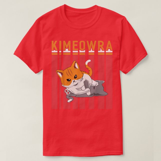 Funny Jiu Jitsu Kimura Kimeowra Cat T-Shirt (Design vorne)