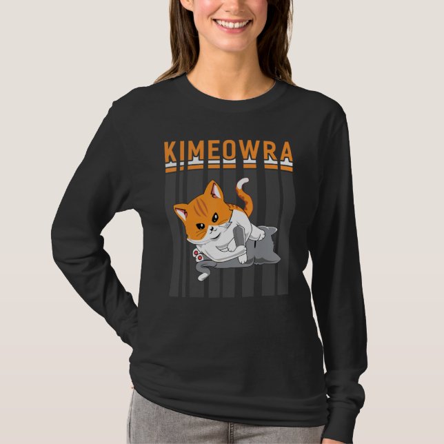 Funny Jiu Jitsu Kimura Kimeowra Cat T-Shirt (Vorderseite)