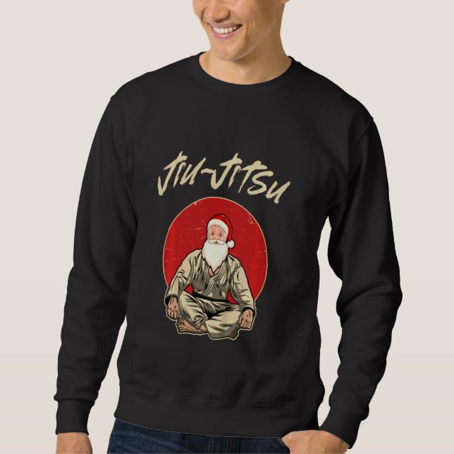 Funny Jiu Jitsu Santa Brasilianischer Mixed Martia Sweatshirt (Vorderseite)