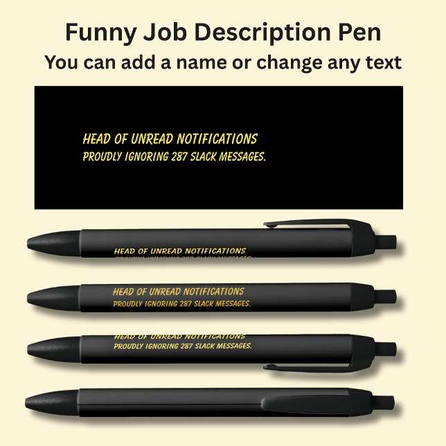 Funny Job Title - Head of Unread Notifications Kugelschreiber (Von Creator hochgeladen)