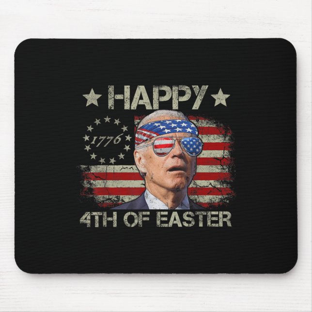 Funny Joe Biden 4. Juli glücklich 4. Osterfeier Mousepad (Vorne)