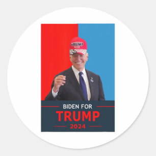 Funny Joe Biden für Trump 2024 Wahlen tragen eine  Runder Aufkleber