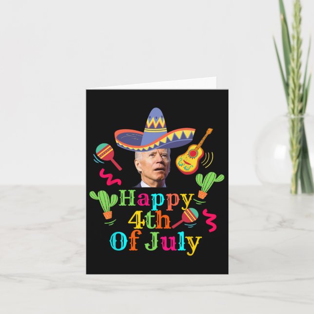 Funny Joe Biden Happy 4. Juli Überraschung Cinco D Karte (Vorderseite)