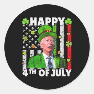 Funny Joe Biden Happy 4. Juli Verwirrte St Patr Runder Aufkleber