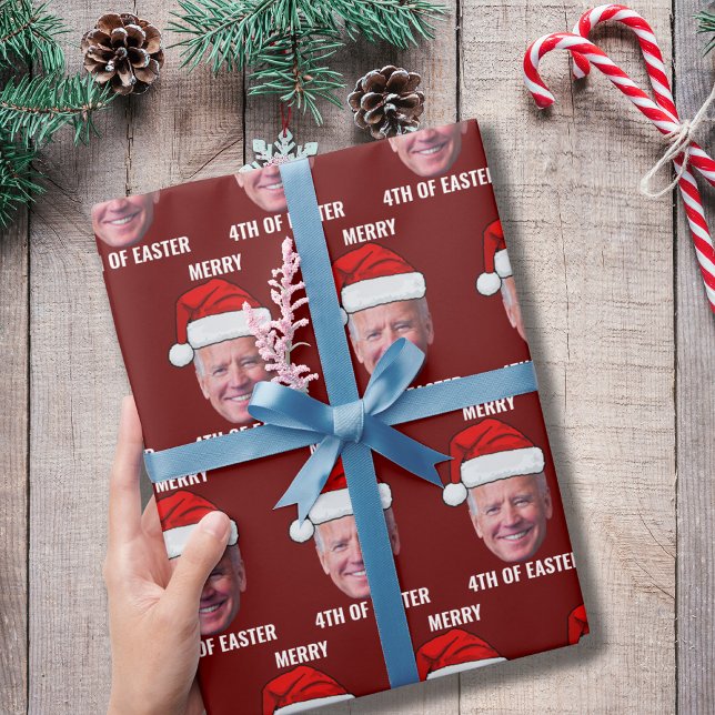 Funny Joe Biden Happy 4. Osterweihnachtsfest Geschenkpapier (Von Creator hochgeladen)