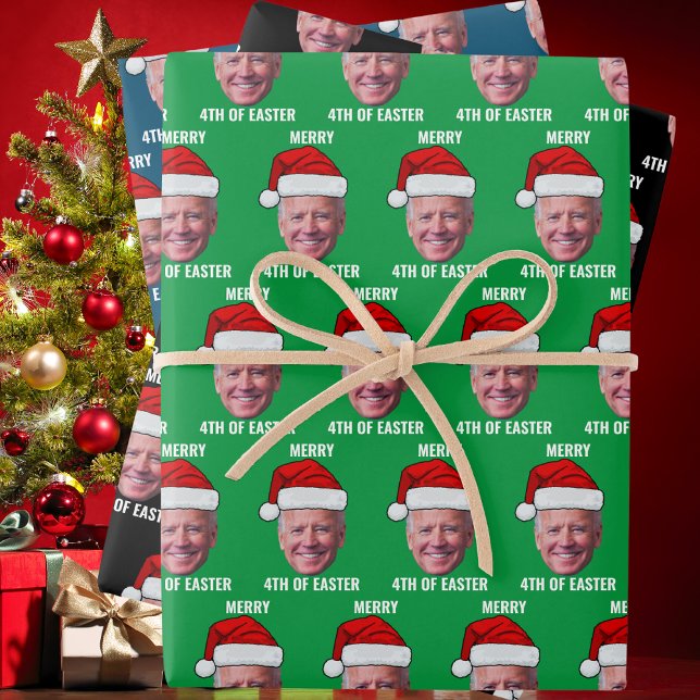Funny Joe Biden Happy 4. Osterweihnachtsfest Geschenkpapier Set (Von Creator hochgeladen)