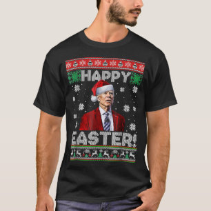 Funny Joe Biden Happy Oaster Ugly Christmas T-Shirt