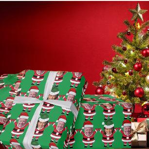 Funny Joe Biden Kamala Harris Santa Custom Face Geschenkpapier