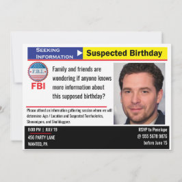 Funny Joe Biden Mens Birthday Suspect Information Einladung