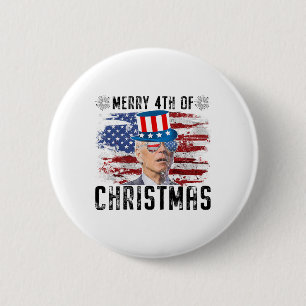Funny Joe Biden Merry 4. Weihnachten 4. Juli Button