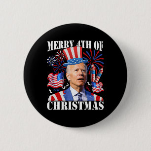 Funny Joe Biden Merry 4. Weihnachten 4. Juli Button