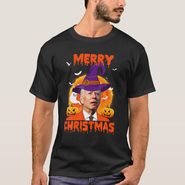 Funny Joe Biden Merry Erntedank verwirrt Happy T-Shirt (Vorderseite)