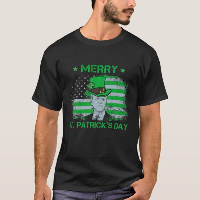 Funny Joe Biden Merry St. Patrick's Day Merry Chri T-Shirt (Vorderseite)