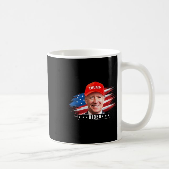 Funny Joe Biden mit Trump Kaffeetasse (Rechts)