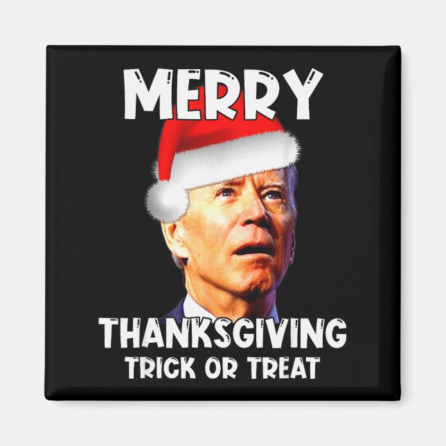 Funny Joe Biden Santa Hat Merry Thanksgiving Chris Magnet (Vorne)