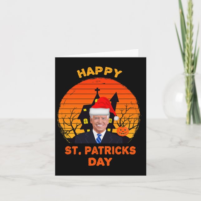 Funny Joe Biden St Patrick Christmas Joe Biden Hal Karte (Vorderseite)