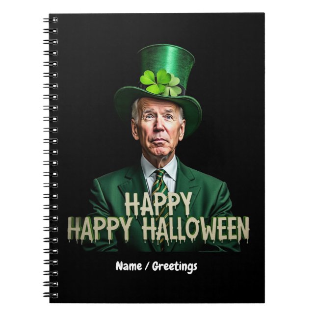 Funny Joe Biden St. Patrick's Day Confused Notizblock (Vorderseite)